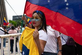 Venezuelans Demonstrate In Medellin