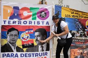 Venezuelans Demonstrate In Medellin