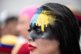 Venezuelans Demonstrate In Medellin