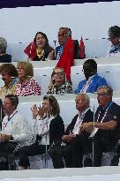 Paris 2024 - Queen Silvia And King Carl XVI Gustaf of Sweden At Athletics Event