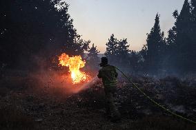 ISRAEL-SAFED-HEZBOLLAH-ATTACKS-WILDFIRES