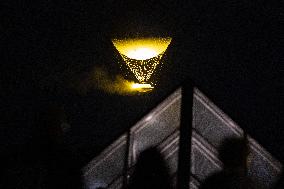 Olympic Games Cauldron Rises at Sunset - Paris