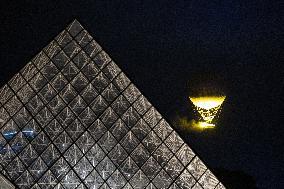 Olympic Games Cauldron Rises at Sunset - Paris