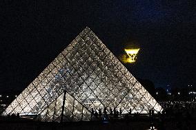 Olympic Games Cauldron Rises at Sunset - Paris