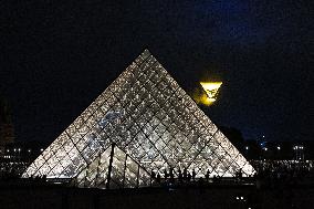 Olympic Games Cauldron Rises at Sunset - Paris