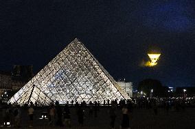 Olympic Games Cauldron Rises at Sunset - Paris