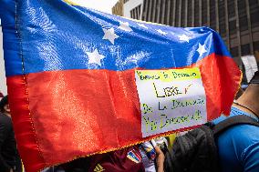 Demonstrations in Support of Venezuelan Election of Edmundo Gonzalez in Medellin Colombia