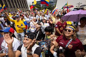 Demonstrations in Support of Venezuelan Election of Edmundo Gonzalez in Medellin Colombia