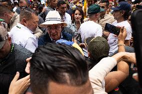 Demonstrations in Support of Venezuelan Election of Edmundo Gonzalez in Medellin Colombia