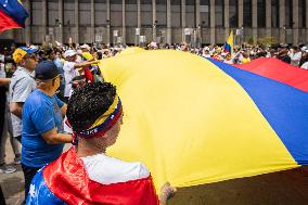 Demonstrations in Support of Venezuelan Election of Edmundo Gonzalez in Medellin Colombia