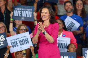 Kamala Harris Tim Walz US Presidential Campaign Rally in Michigan