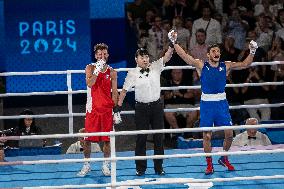 Paris 2024 - Cuba's Alvarez Beats France’s Oumiha In The Men's 63.5kg Final