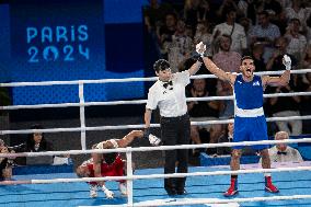 Paris 2024 - Cuba's Alvarez Beats France’s Oumiha In The Men's 63.5kg Final