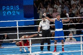 Paris 2024 - Cuba's Alvarez Beats France’s Oumiha In The Men's 63.5kg Final