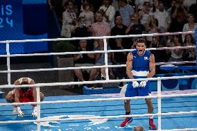 Paris 2024 - Cuba's Alvarez Beats France’s Oumiha In The Men's 63.5kg Final