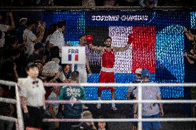 Paris 2024 - Cuba's Alvarez Beats France’s Oumiha In The Men's 63.5kg Final