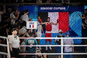 Paris 2024 - Cuba's Alvarez Beats France’s Oumiha In The Men's 63.5kg Final