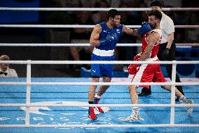 Paris 2024 - Cuba's Alvarez Beats France’s Oumiha In The Men's 63.5kg Final