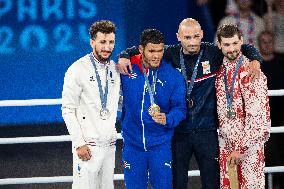 Paris 2024 - Cuba's Alvarez Beats France’s Oumiha In The Men's 63.5kg Final