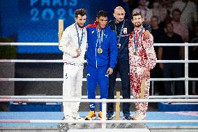 Paris 2024 - Cuba's Alvarez Beats France’s Oumiha In The Men's 63.5kg Final