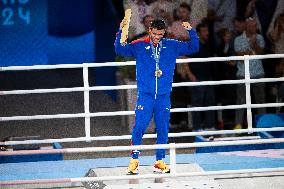 Paris 2024 - Cuba's Alvarez Beats France’s Oumiha In The Men's 63.5kg Final