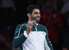 Paris 2024 - Iran’s Mohammadhadi Saravi Takes Gold In Men's Greco-Roman 97kg