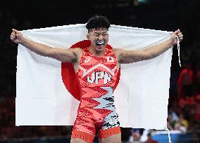 Paris 2024 - Japan’s Kusaka Nao Takes Gold In The Men's Greco-Roman 77kg