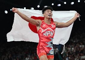 Paris 2024 - Japan’s Kusaka Nao Takes Gold In The Men's Greco-Roman 77kg