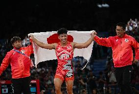 Paris 2024 - Japan’s Kusaka Nao Takes Gold In The Men's Greco-Roman 77kg