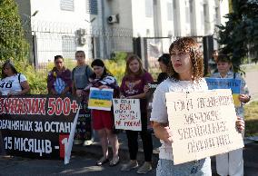 Activists rally in support of Ukrainian POWs outside Russian Embassy in Kyiv