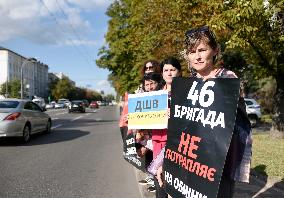 Activists rally in support of Ukrainian POWs outside Russian Embassy in Kyiv