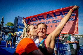 Paris 2024 - Women's 10km Marathon Swim - Sharon van Rouwendaal Wins Gold