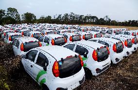 Abandoned Electric Sharing Cars