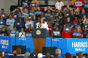 Kamala Harris Tim Walz US Presidential Campaign Rally in Michigan