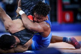 Alireza MOHMADIPIANI Of Iran Against Zhan BELENIUK Of Ukraine At WRESTLING - MEN'S GRECO-ROMAN 87KG SEMIFINAL MATCH 146