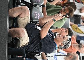 Paris 2024 - David Douillet At Men's Basketball France v Germany