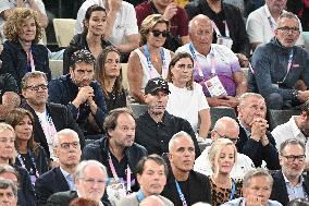 Paris 2024 - Estanguet, Manaudou At Men's Basketball France v Germany