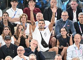 Paris 2024 - Florent Manaudou At Men's Basketball France v Germany