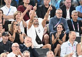 Paris 2024 - Florent Manaudou At Men's Basketball France v Germany