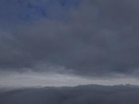 Clouds Hover Over The Mountains During The Monsoon Rain Season In Ajmer