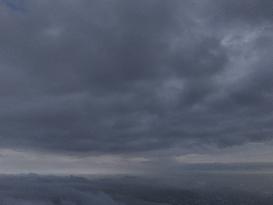 Clouds Hover Over The Mountains During The Monsoon Rain Season In Ajmer