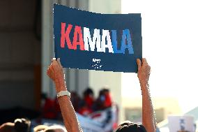 Kamala Harris Tim Walz US Presidential Campaign Rally in Michigan