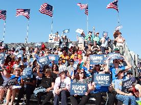 Kamala Harris Tim Walz US Presidential Campaign Rally in Michigan