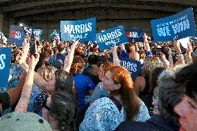 Kamala Harris Tim Walz US Presidential Campaign Rally in Michigan