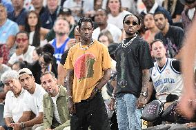 Paris 2024 - Basketball - Travis Scott And Quavo At USA v Serbia