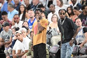 Paris 2024 - Basketball - Travis Scott And Quavo At USA v Serbia