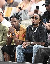 Paris 2024 - Basketball - Travis Scott And Quavo At USA v Serbia