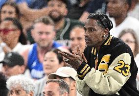 Paris 2024 - Basketball - Travis Scott And Quavo At USA v Serbia