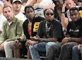 Paris 2024 - Basketball - Travis Scott And Quavo At USA v Serbia