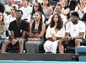 Paris 2024 - Basketball - Lebron James Sons And Girlfriends At USA v Serbia